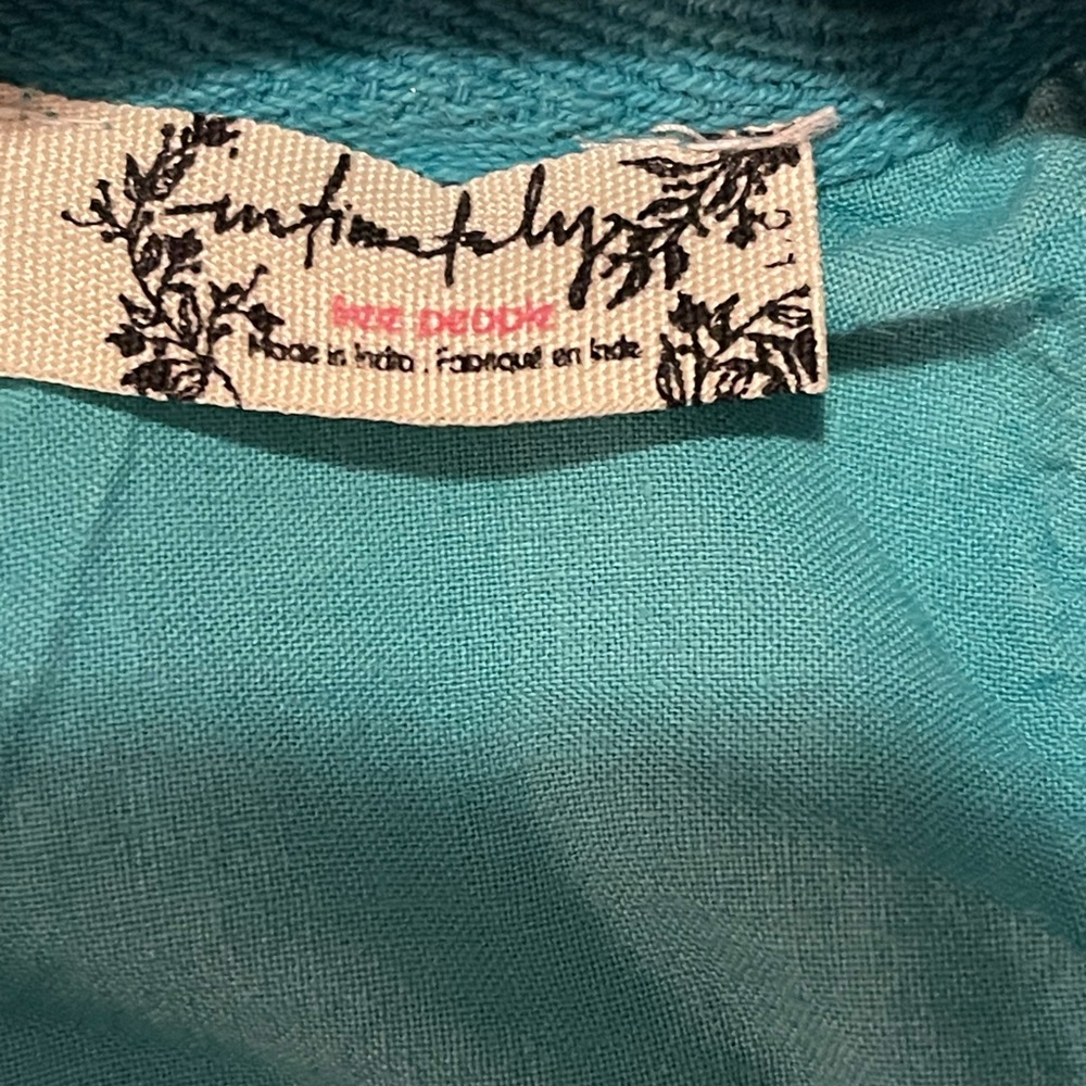 Free People Golden Hour House Shirt Turquoise L - Picture 5 of 7